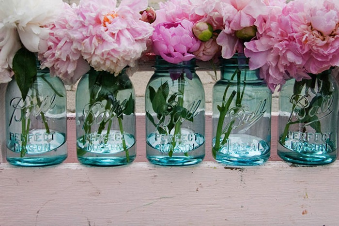 vaze de sticla cu flori